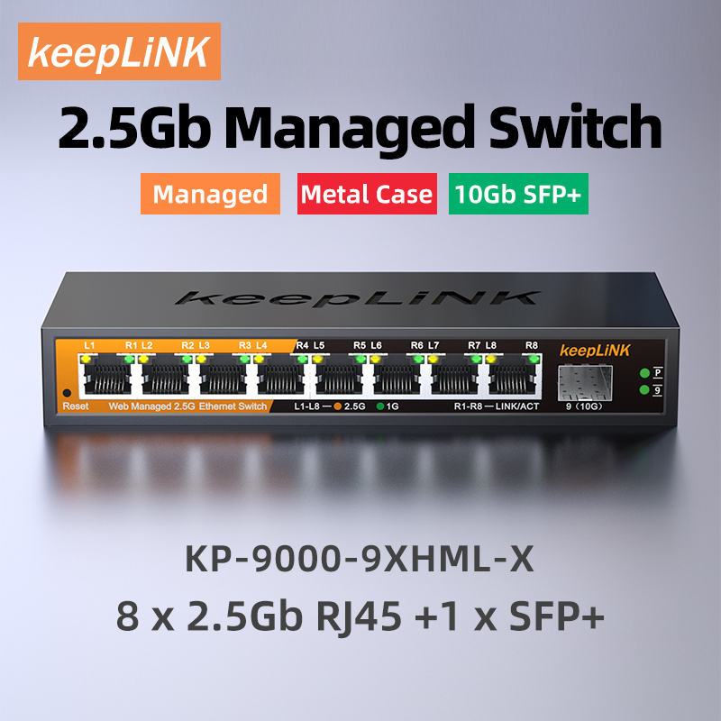 Sfp+ 10G Managed Switch 8 Port - KeepLiNK 2.5Gb 관리형 스위치(8포트 2.5Gb 이더넷